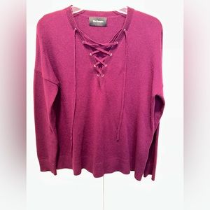 The Kooples Bright Purple Lace Up Cashmere Sweater, Size XS, EUC